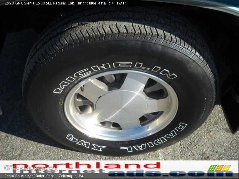 Bright Blue Metallic / Pewter 1998 GMC Sierra 1500 SLE Regular Cab