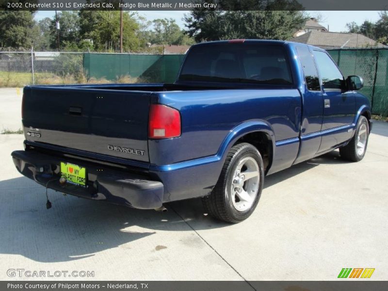 Indigo Blue Metallic / Medium Gray 2002 Chevrolet S10 LS Extended Cab