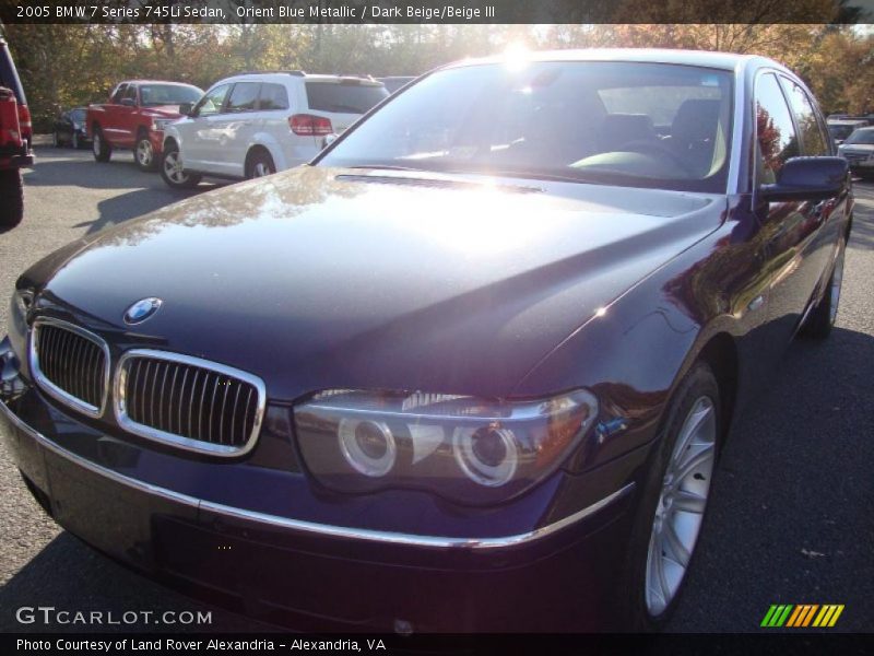 Orient Blue Metallic / Dark Beige/Beige III 2005 BMW 7 Series 745Li Sedan