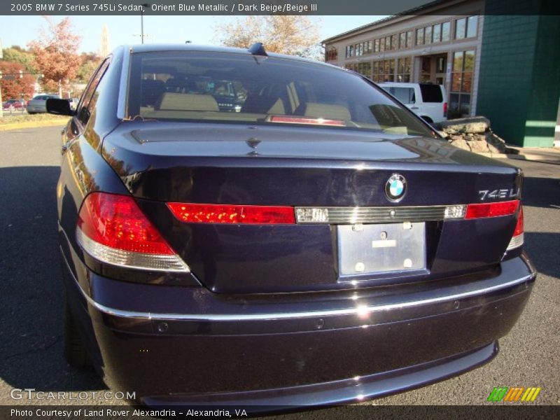 Orient Blue Metallic / Dark Beige/Beige III 2005 BMW 7 Series 745Li Sedan