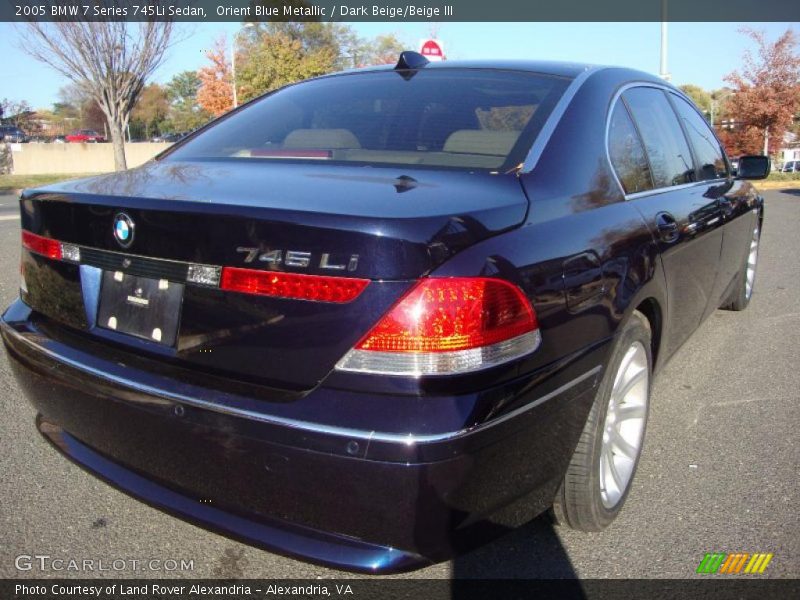 Orient Blue Metallic / Dark Beige/Beige III 2005 BMW 7 Series 745Li Sedan