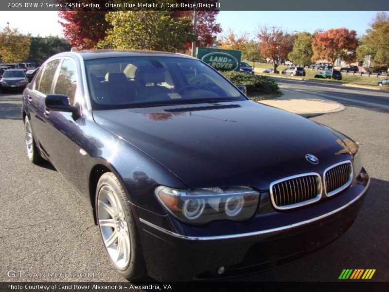 Orient Blue Metallic / Dark Beige/Beige III 2005 BMW 7 Series 745Li Sedan