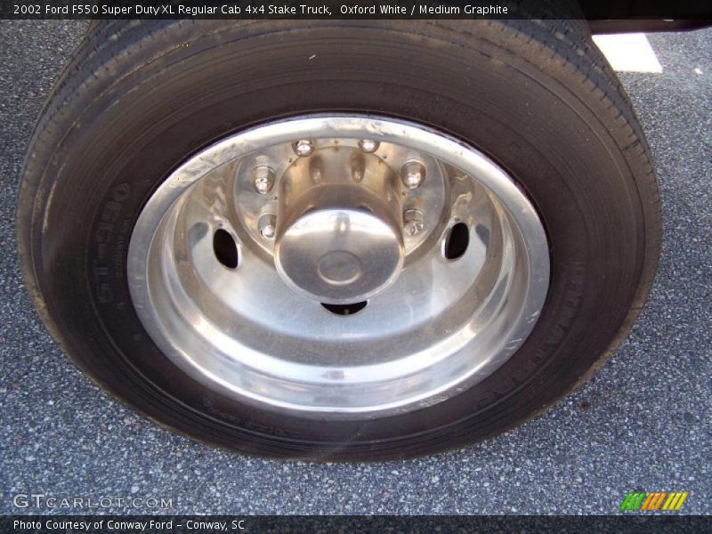 Oxford White / Medium Graphite 2002 Ford F550 Super Duty XL Regular Cab 4x4 Stake Truck