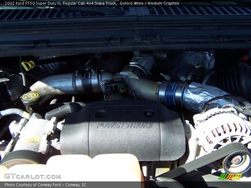 Oxford White / Medium Graphite 2002 Ford F550 Super Duty XL Regular Cab 4x4 Stake Truck