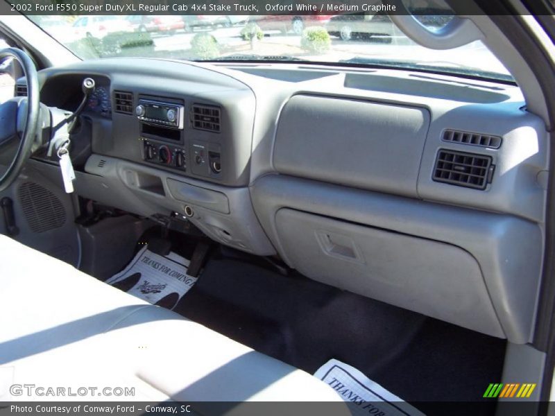 Oxford White / Medium Graphite 2002 Ford F550 Super Duty XL Regular Cab 4x4 Stake Truck