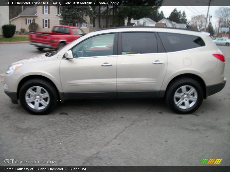 Gold Mist Metallic / Ebony/Ebony 2011 Chevrolet Traverse LT AWD