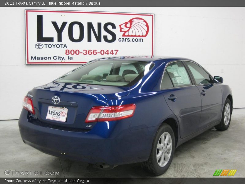 Blue Ribbon Metallic / Bisque 2011 Toyota Camry LE