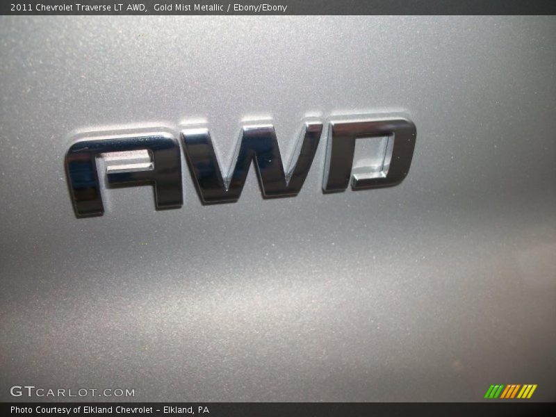 Gold Mist Metallic / Ebony/Ebony 2011 Chevrolet Traverse LT AWD