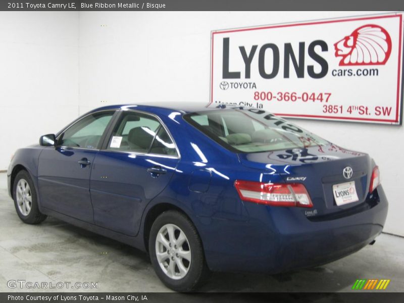 Blue Ribbon Metallic / Bisque 2011 Toyota Camry LE