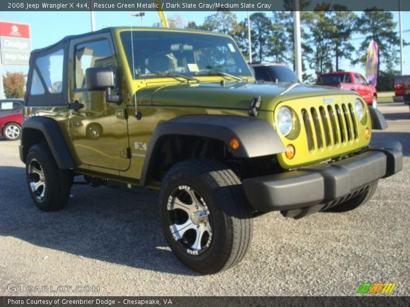 Rescue Green Metallic / Dark Slate Gray/Medium Slate Gray 2008 Jeep Wrangler X 4x4