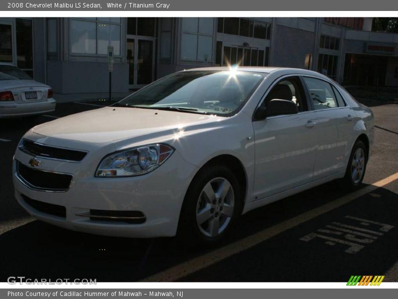 White / Titanium Gray 2008 Chevrolet Malibu LS Sedan