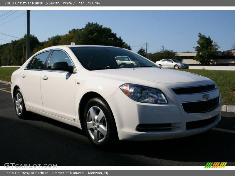 White / Titanium Gray 2008 Chevrolet Malibu LS Sedan