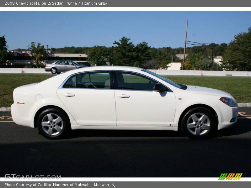 White / Titanium Gray 2008 Chevrolet Malibu LS Sedan