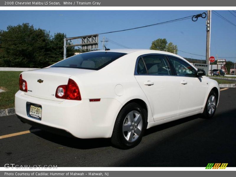 White / Titanium Gray 2008 Chevrolet Malibu LS Sedan