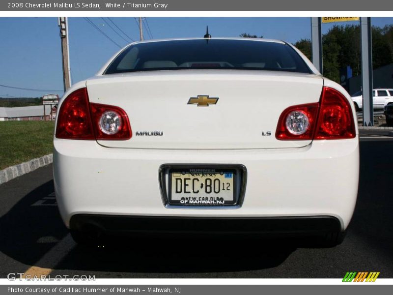 White / Titanium Gray 2008 Chevrolet Malibu LS Sedan