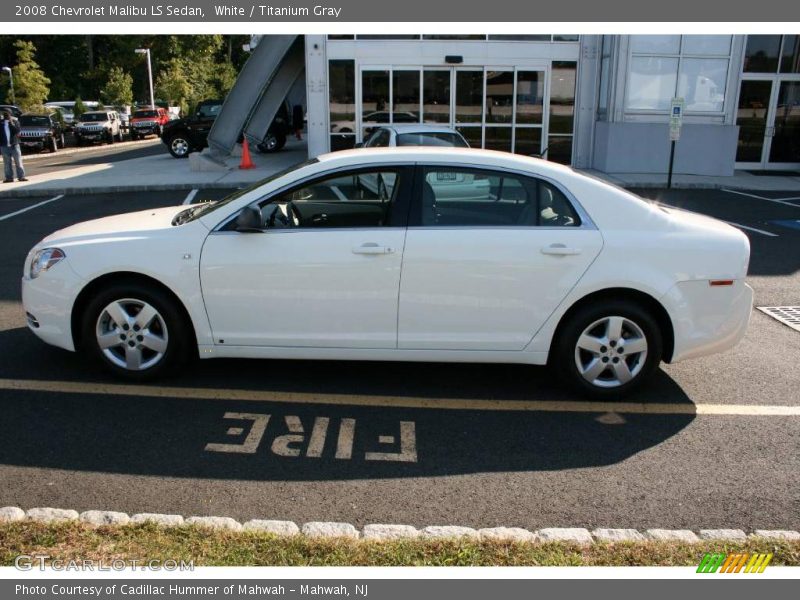 White / Titanium Gray 2008 Chevrolet Malibu LS Sedan