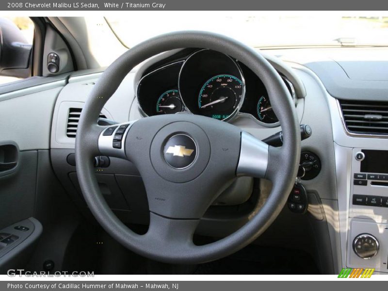 White / Titanium Gray 2008 Chevrolet Malibu LS Sedan