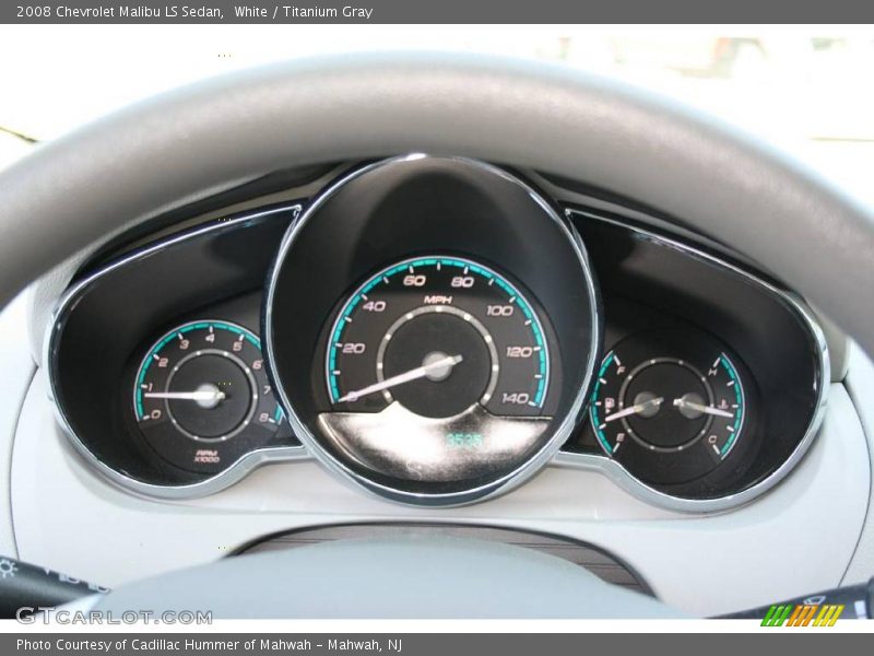 White / Titanium Gray 2008 Chevrolet Malibu LS Sedan
