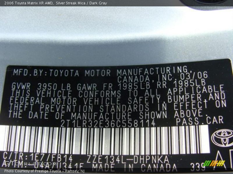 Silver Streak Mica / Dark Gray 2006 Toyota Matrix XR AWD