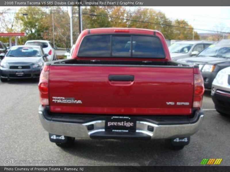 Impulse Red Pearl / Graphite Gray 2008 Toyota Tacoma V6 SR5 Double Cab 4x4