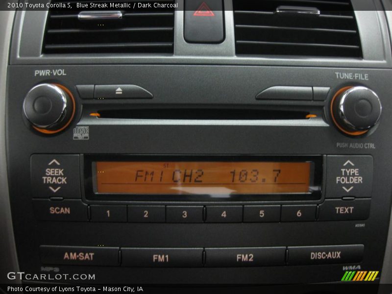 Controls of 2010 Corolla S