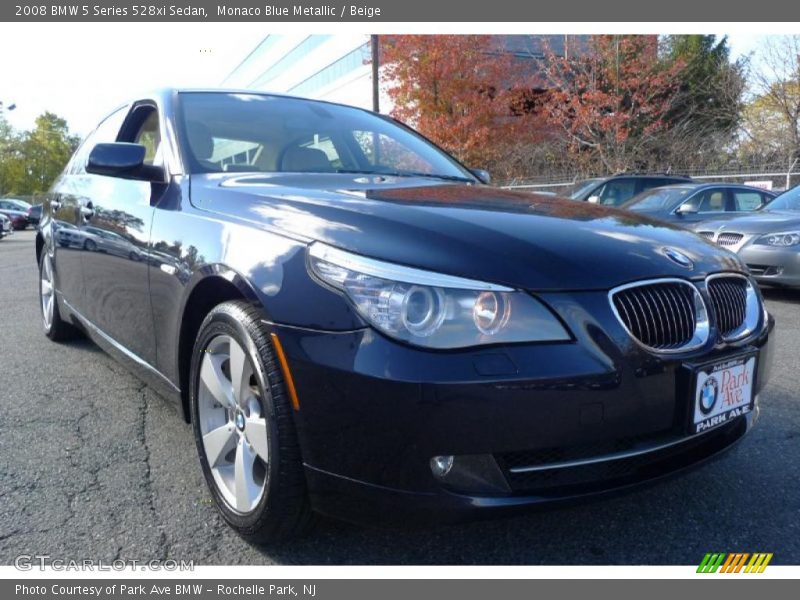 Monaco Blue Metallic / Beige 2008 BMW 5 Series 528xi Sedan