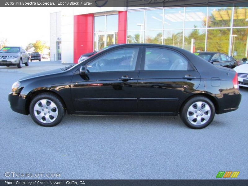 Ebony Black / Gray 2009 Kia Spectra EX Sedan