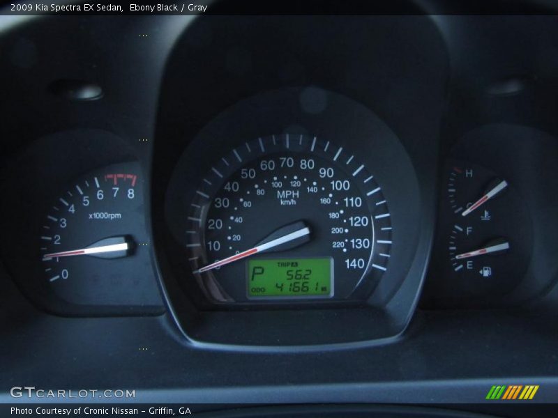 Ebony Black / Gray 2009 Kia Spectra EX Sedan