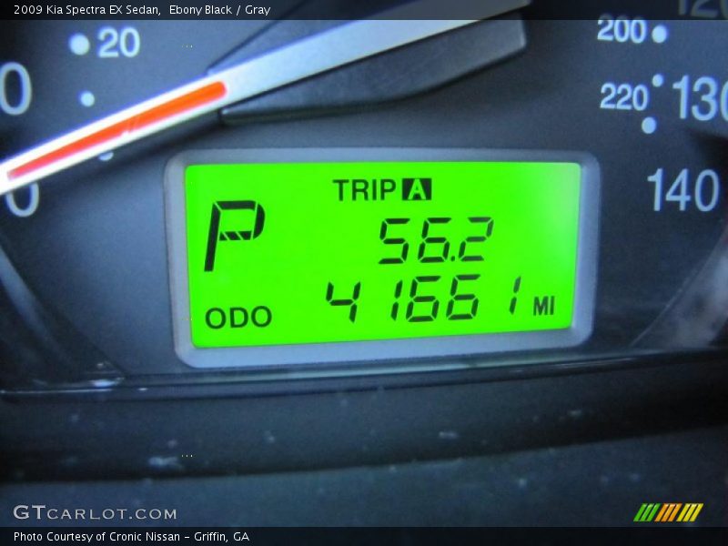 Ebony Black / Gray 2009 Kia Spectra EX Sedan