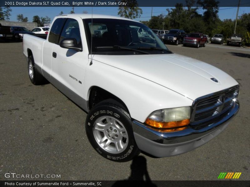 Bright White / Dark Slate Gray 2001 Dodge Dakota SLT Quad Cab
