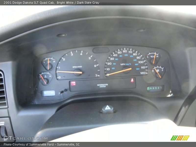 Bright White / Dark Slate Gray 2001 Dodge Dakota SLT Quad Cab