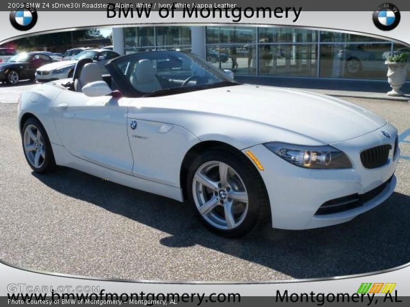 Alpine White / Ivory White Nappa Leather 2009 BMW Z4 sDrive30i Roadster