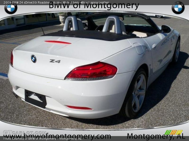 Alpine White / Ivory White Nappa Leather 2009 BMW Z4 sDrive30i Roadster