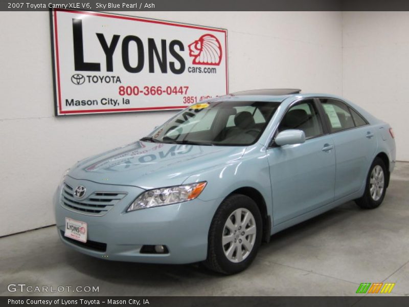 Sky Blue Pearl / Ash 2007 Toyota Camry XLE V6