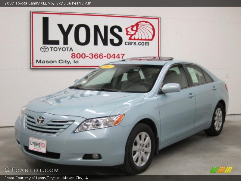 Sky Blue Pearl / Ash 2007 Toyota Camry XLE V6