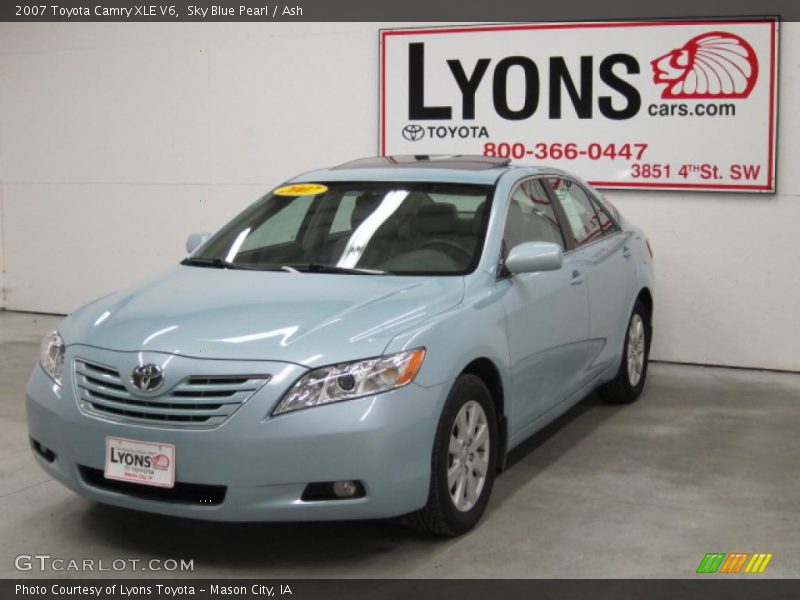 Sky Blue Pearl / Ash 2007 Toyota Camry XLE V6