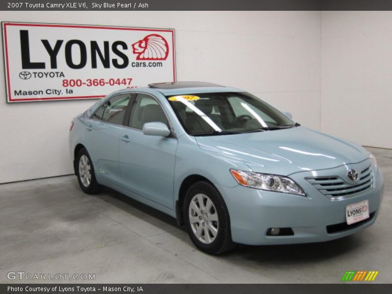 Sky Blue Pearl / Ash 2007 Toyota Camry XLE V6