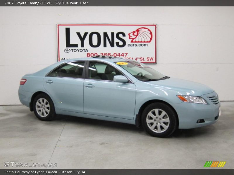 Sky Blue Pearl / Ash 2007 Toyota Camry XLE V6