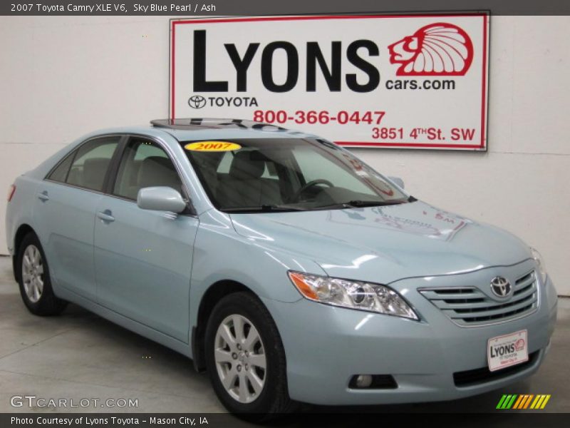 Sky Blue Pearl / Ash 2007 Toyota Camry XLE V6