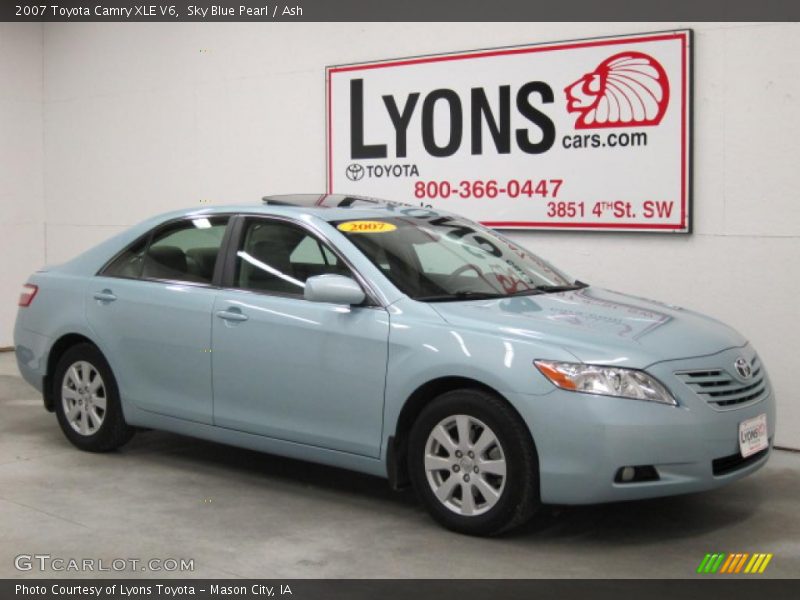 Sky Blue Pearl / Ash 2007 Toyota Camry XLE V6