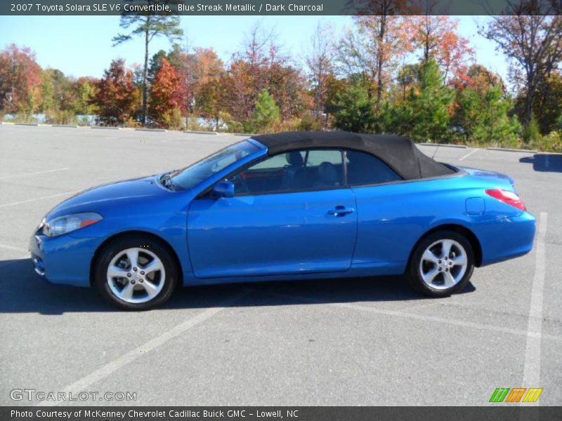 Blue Streak Metallic / Dark Charcoal 2007 Toyota Solara SLE V6 Convertible