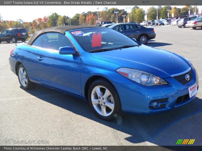 Blue Streak Metallic / Dark Charcoal 2007 Toyota Solara SLE V6 Convertible