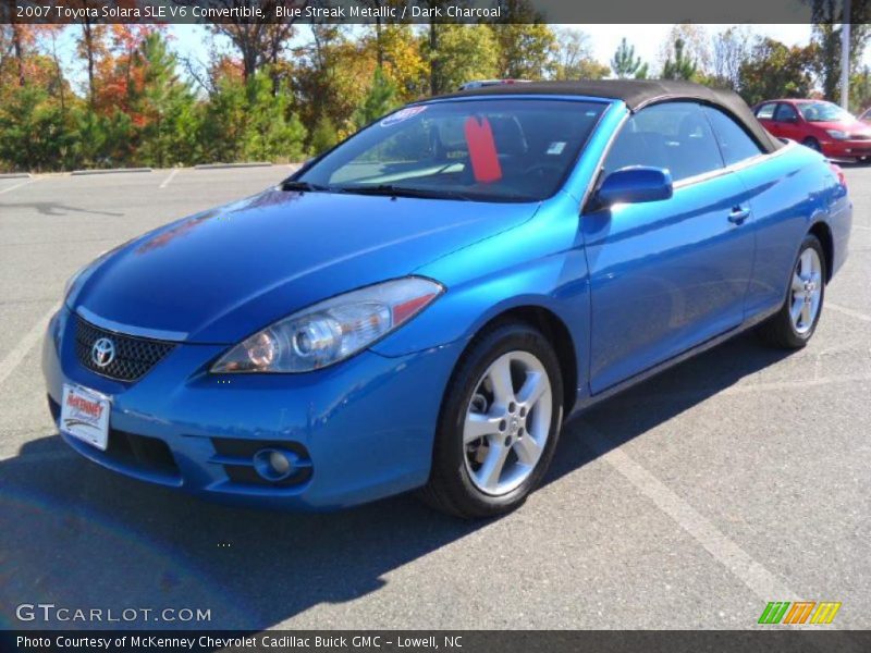 Blue Streak Metallic / Dark Charcoal 2007 Toyota Solara SLE V6 Convertible