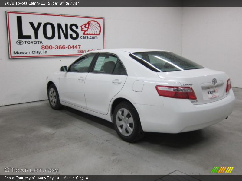 Super White / Ash 2008 Toyota Camry LE