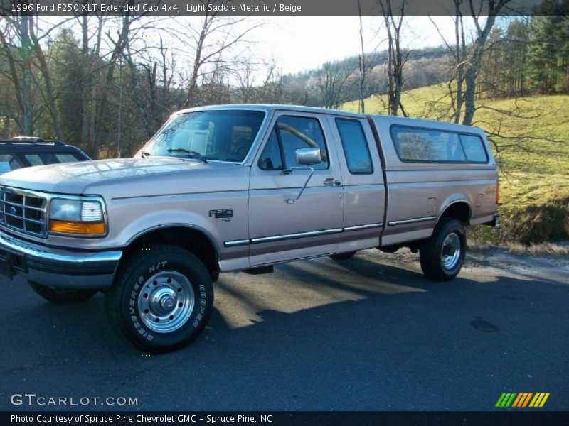 Light Saddle Metallic / Beige 1996 Ford F250 XLT Extended Cab 4x4