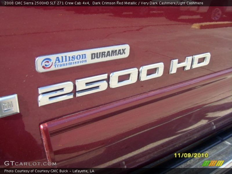 Dark Crimson Red Metallic / Very Dark Cashmere/Light Cashmere 2008 GMC Sierra 2500HD SLT Z71 Crew Cab 4x4