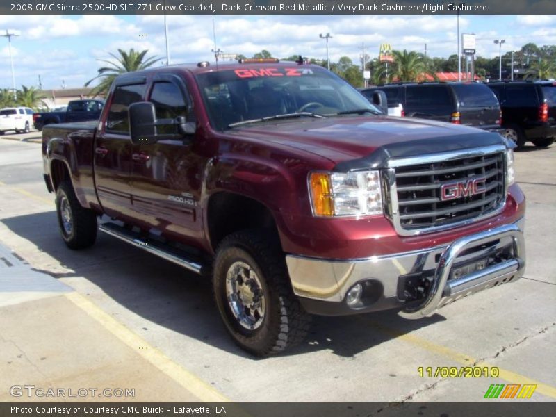 Dark Crimson Red Metallic / Very Dark Cashmere/Light Cashmere 2008 GMC Sierra 2500HD SLT Z71 Crew Cab 4x4