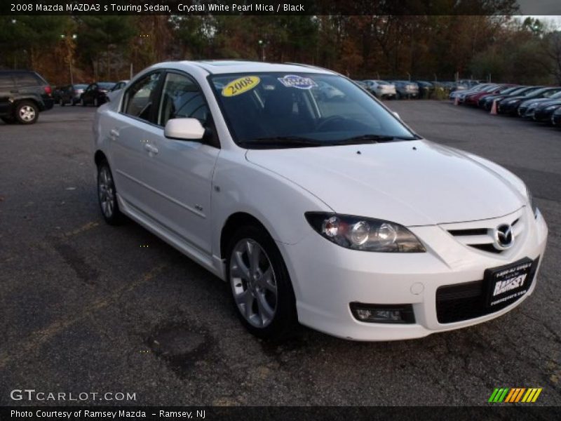 Crystal White Pearl Mica / Black 2008 Mazda MAZDA3 s Touring Sedan
