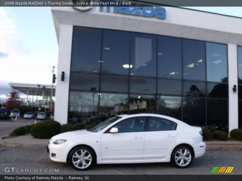 Crystal White Pearl Mica / Black 2008 Mazda MAZDA3 s Touring Sedan