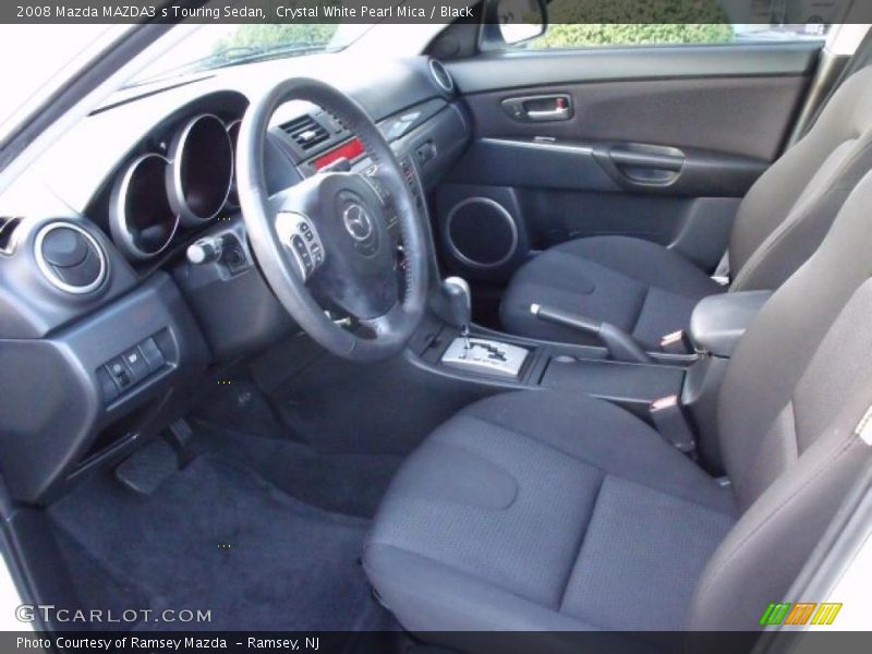 Crystal White Pearl Mica / Black 2008 Mazda MAZDA3 s Touring Sedan